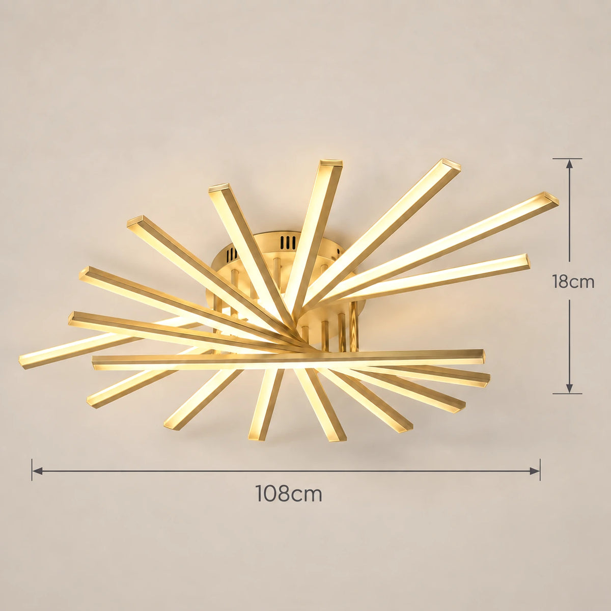 Grand Lustre Salon Etoile Dorée - dimensions