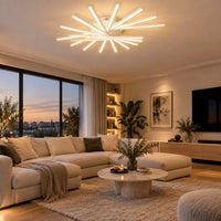 Grand Lustre Salon Etoile Blanc - ambiance