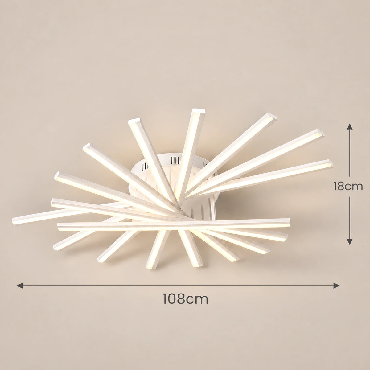 Grand Lustre Salon Etoile Blanc - dimensions