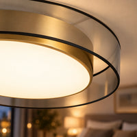 Lustre Chambre Rond Doré - zoom