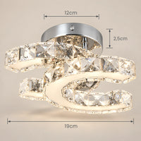 Lustre Chambre Boucle Cristal - dimensions
