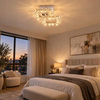 Lustre Chambre Argent Cristal - ambiance