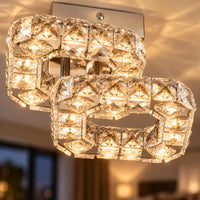 Lustre Chambre Argent Cristal - zoom