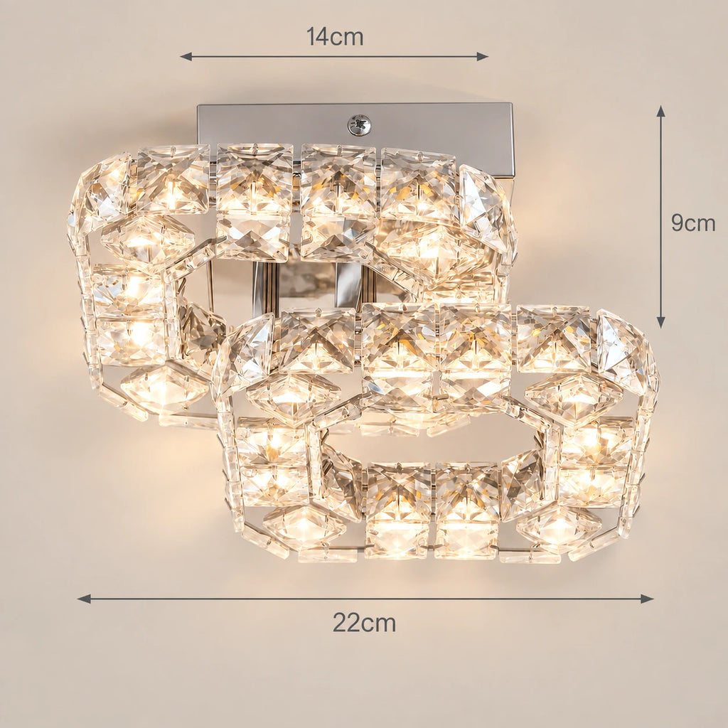 Lustre Chambre Argent Cristal - dimensions