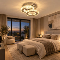 Lustre Chambre Double Cristal - ambiance