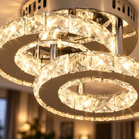Lustre Chambre Double Cristal - zoom