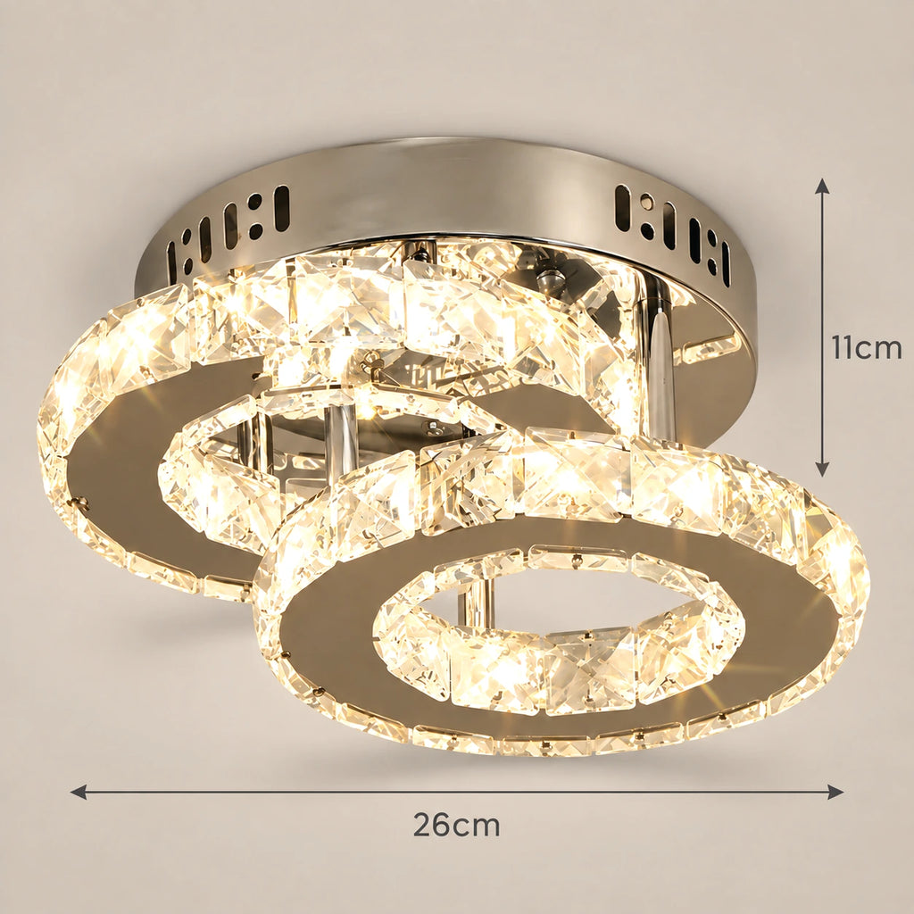 Lustre Chambre Double Cristal - dimensions