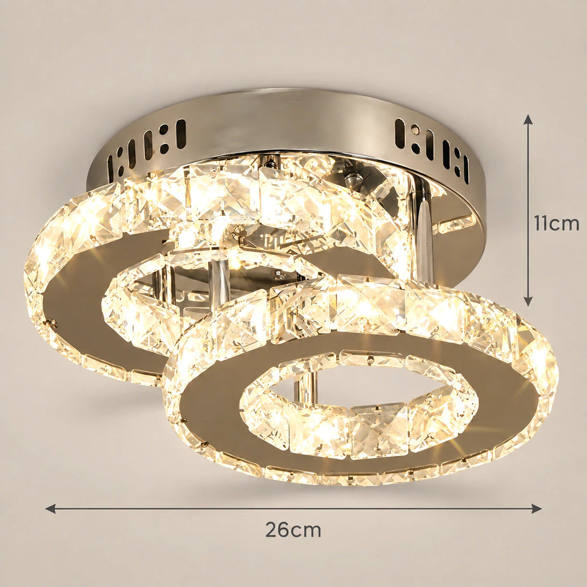 Lustre Chambre Double Cristal - dimensions