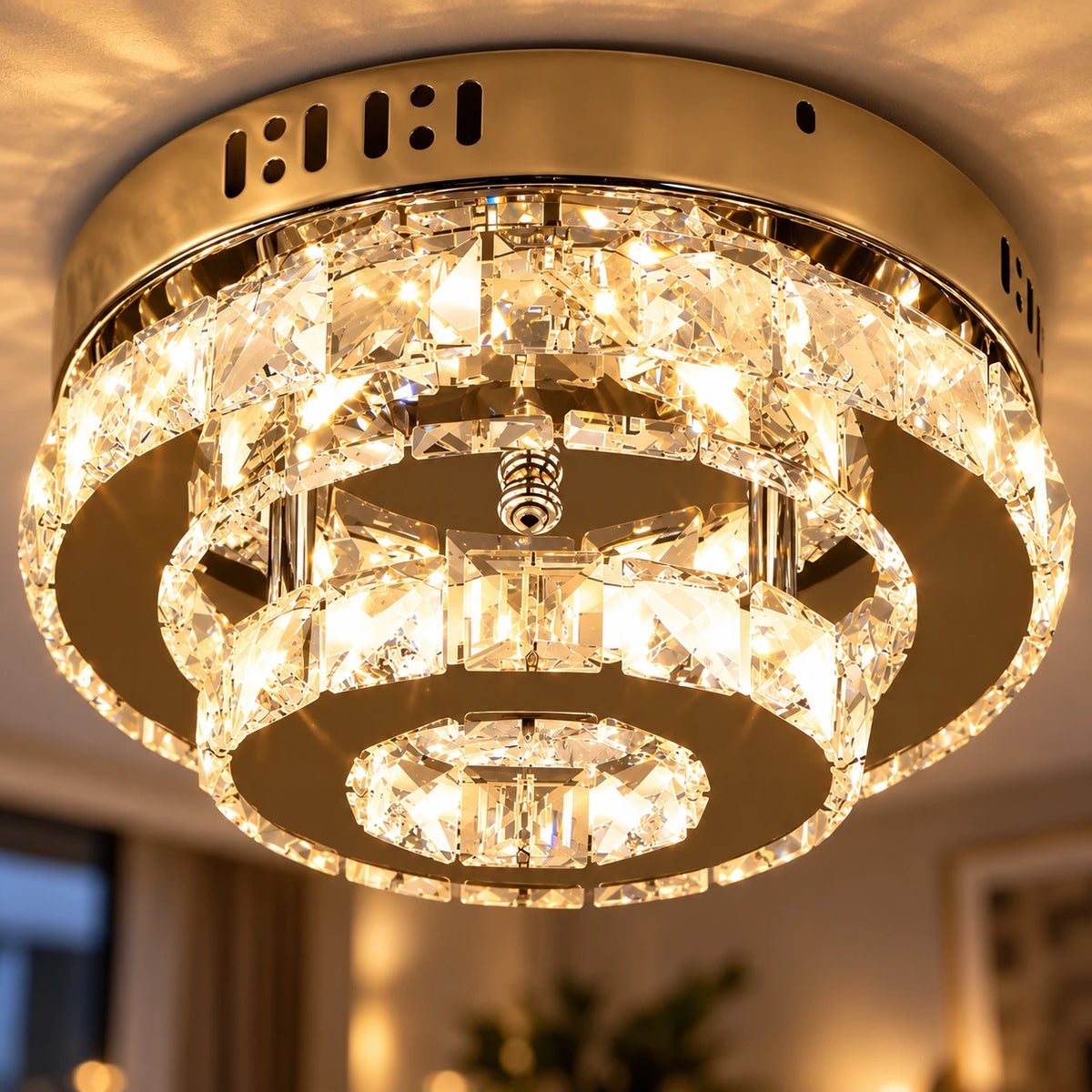 Lustre Chambre Triple Cristal - zoom