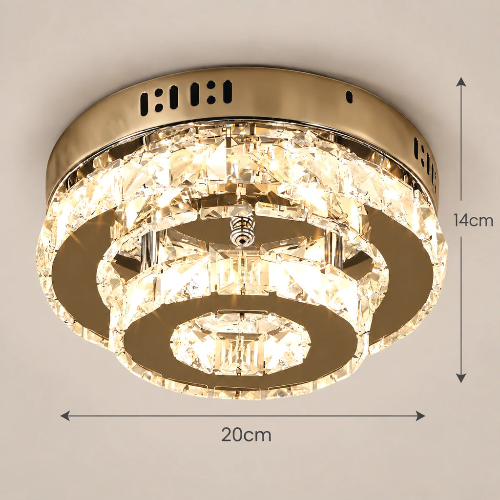 Lustre Chambre Triple Cristal - dimensions