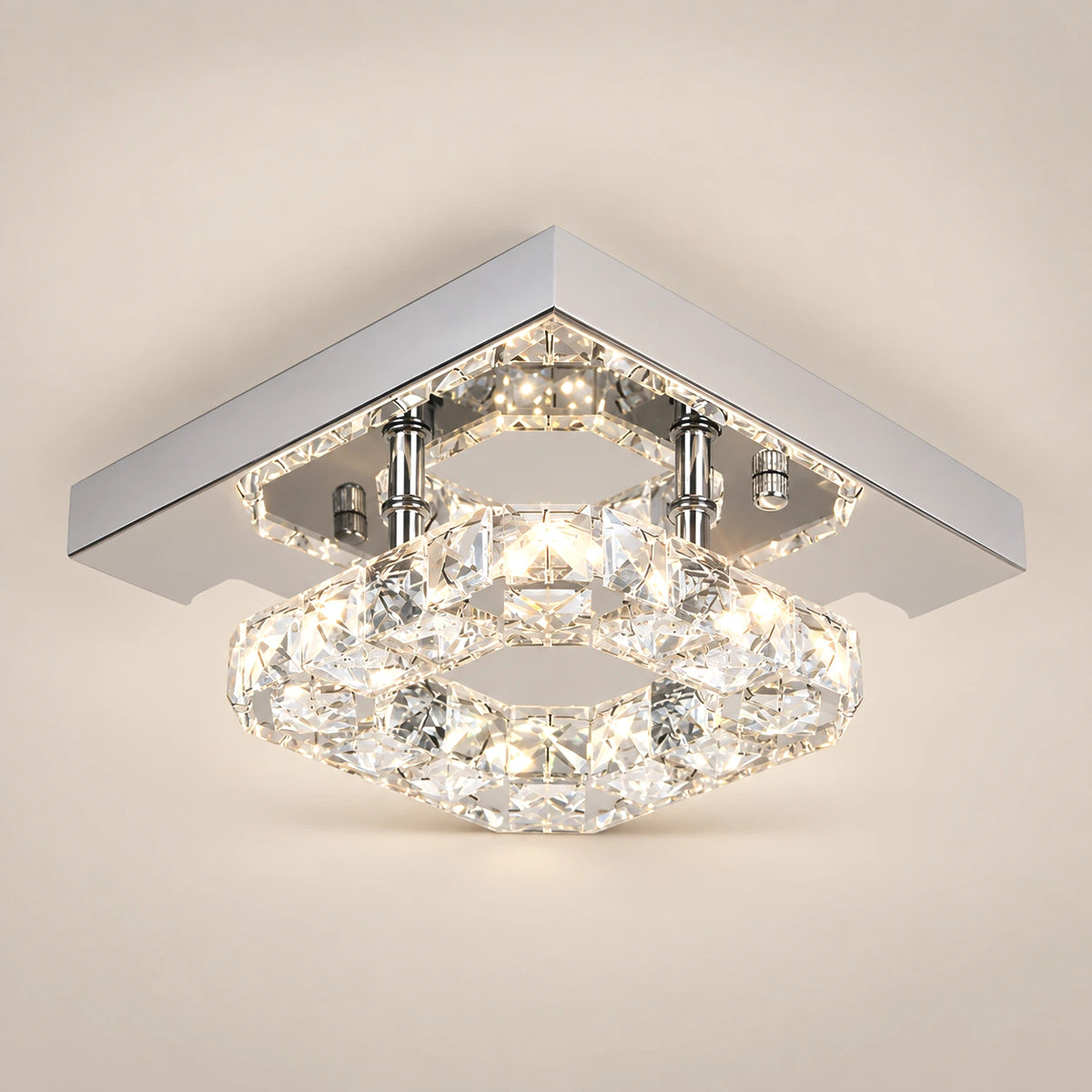 Lustre Chambre Double Carré Cristal - packshot