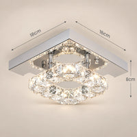 Lustre Chambre Double Carré Cristal - dimensions