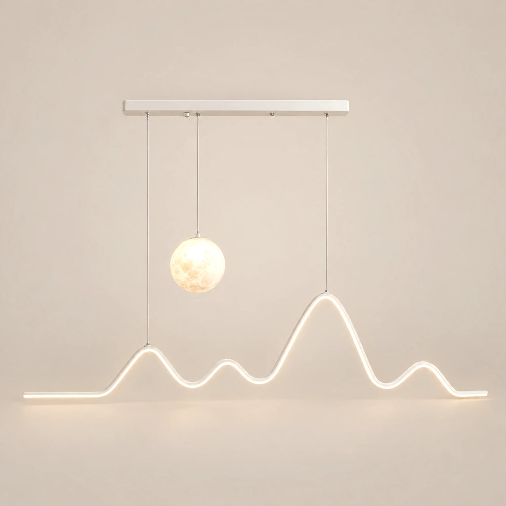 Lustre Chambre Lune Ondulée Blanc - packshot