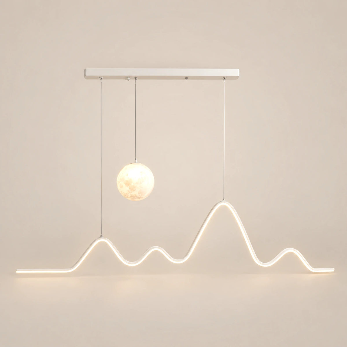 Lustre Chambre Lune Ondulée Blanc - packshot