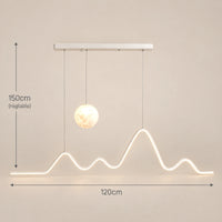 Lustre Chambre Lune Ondulée Blanc - dimensions