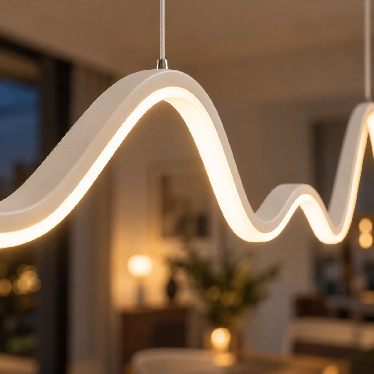 Lustre Chambre Ondulée Blanc - zoom