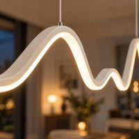 Lustre Chambre Ondulée Blanc - zoom
