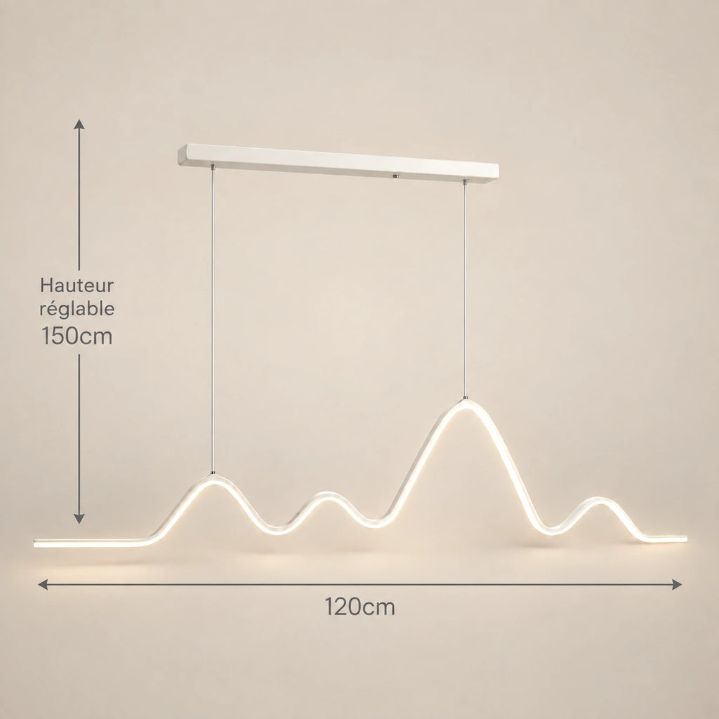 Lustre Chambre Ondulée Blanc - dimensions
