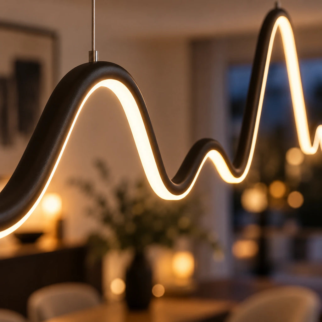 Lustre Chambre Ondulée Noir - zoom