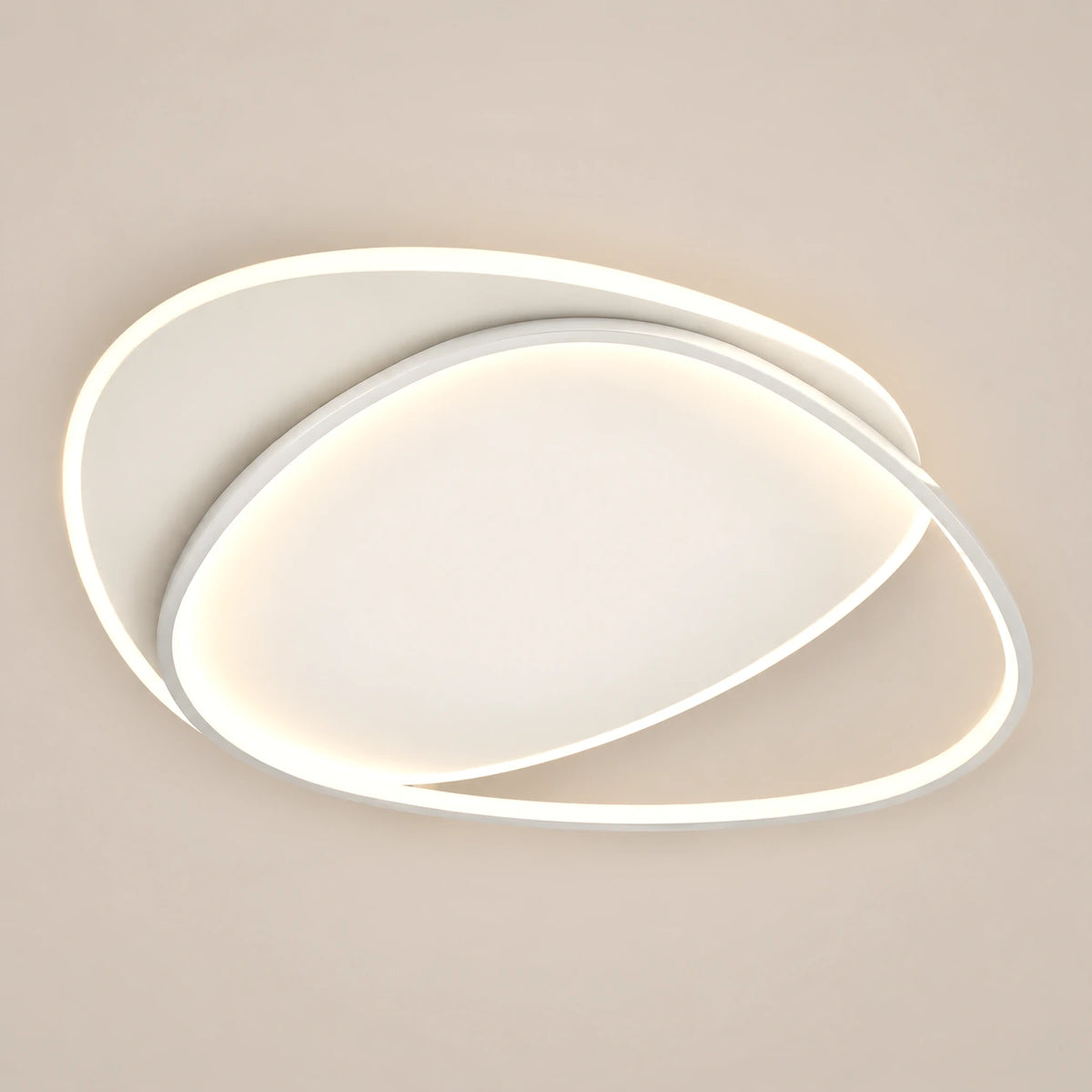 Lustre Chambre Moderne Boucle Blanc - packshot