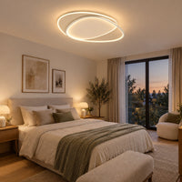 Lustre Chambre Moderne Boucle Blanc - ambiance