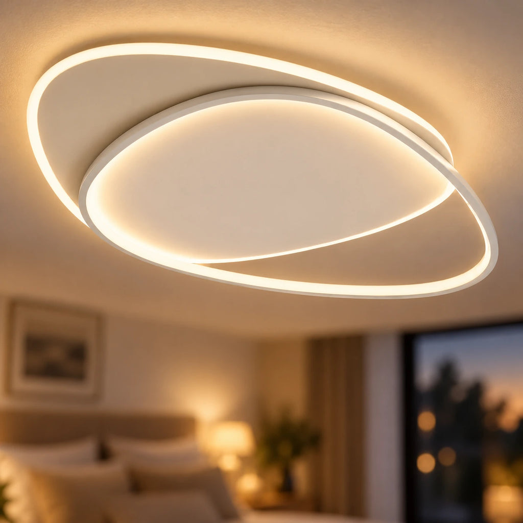 Lustre Chambre Moderne Boucle Blanc - zoom