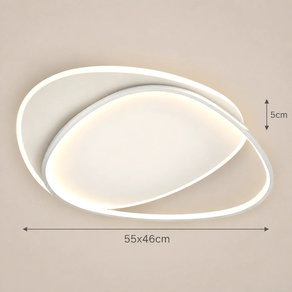 Lustre Chambre Moderne Boucle Blanc - dimensions