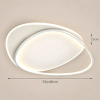 Lustre Chambre Moderne Boucle Blanc - dimensions