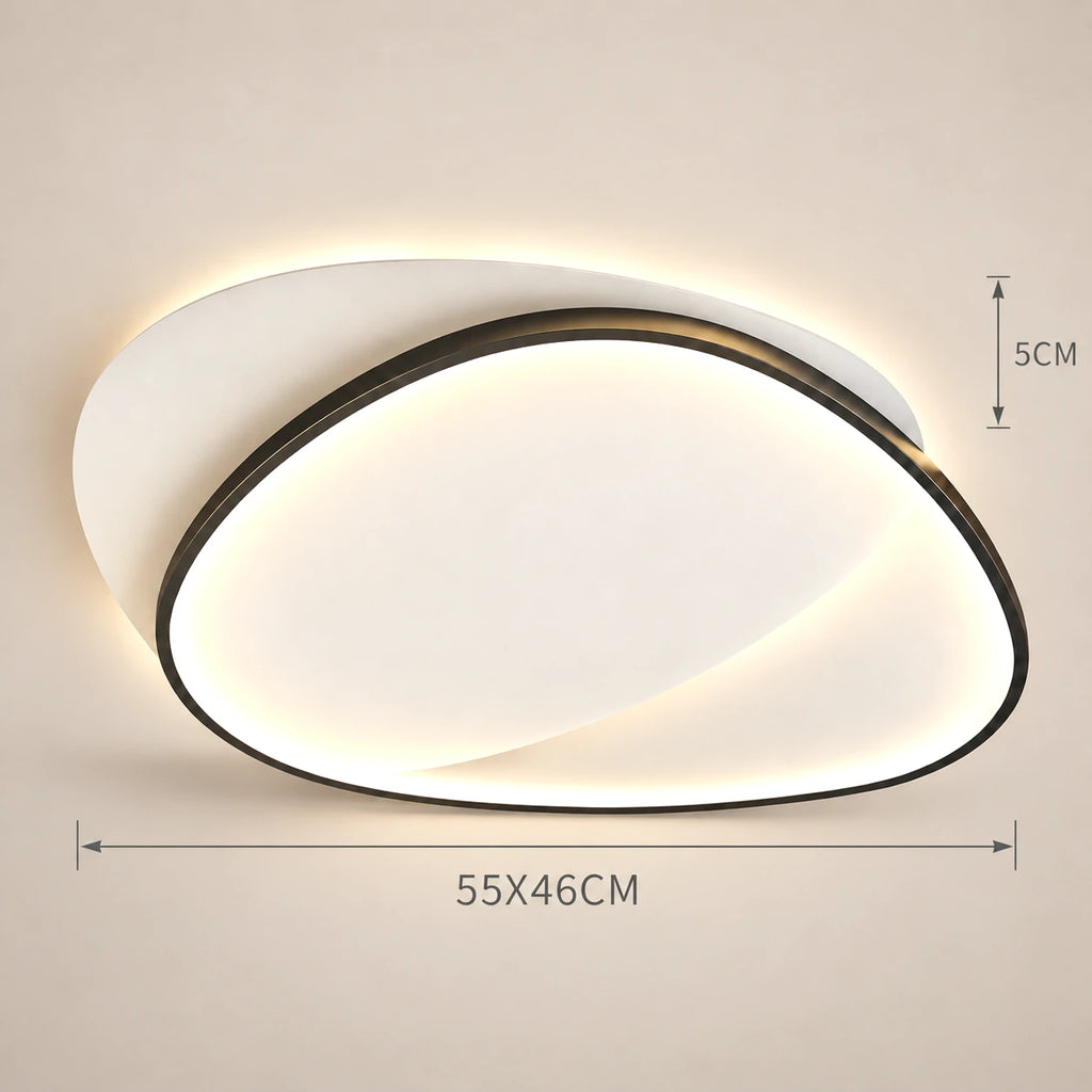 Lustre Chambre Moderne Boucle Noir - dimensions