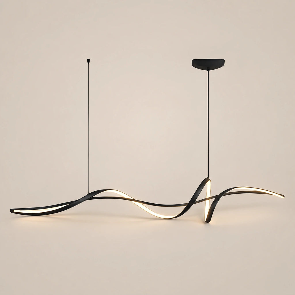 Lustre Salon Moderne Onde Noir - packshot