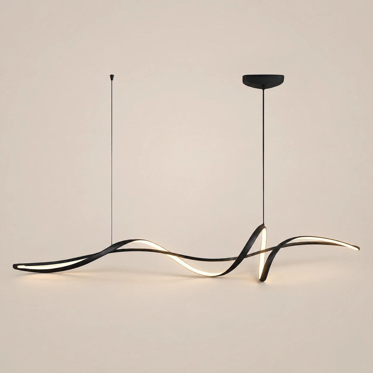 Lustre Salon Moderne Onde Noir - packshot