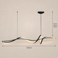 Lustre Salon Moderne Onde Noir - dimensions