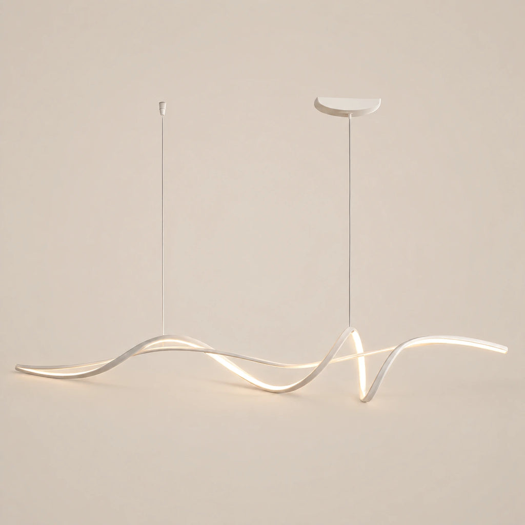 Lustre Salon Moderne Onde Blanc - packshot