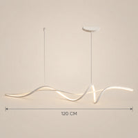 Lustre Salon Moderne Onde Blanc - dimensions
