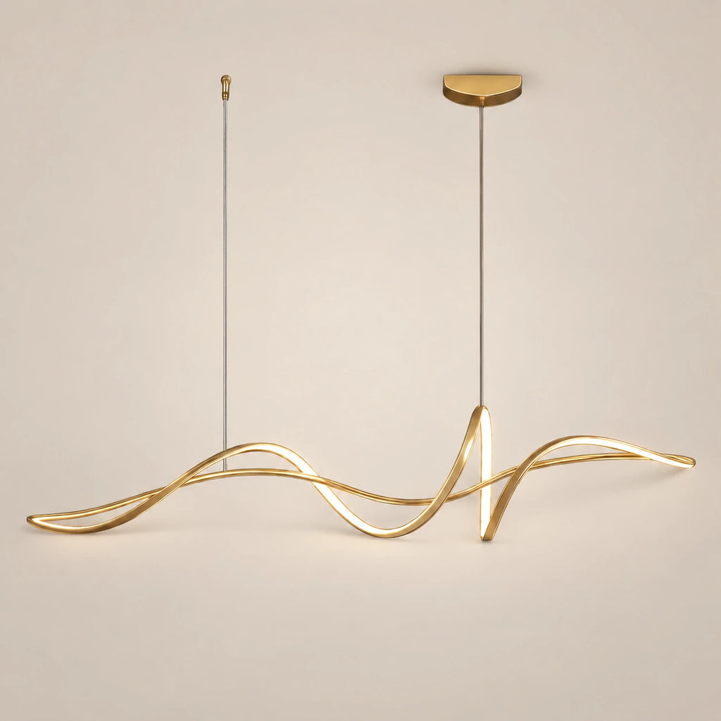 Lustre Salon Moderne Onde Dorée - packshot