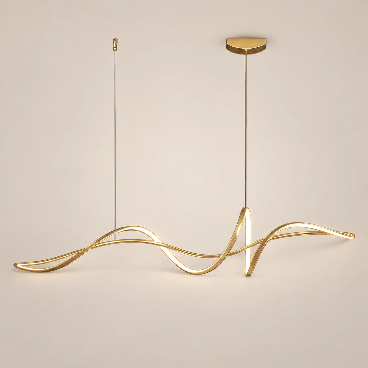 Lustre Salon Moderne Onde Dorée - packshot