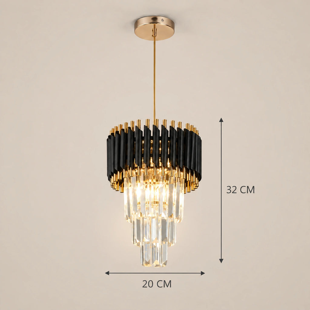 Lustre Salon Cylindre Cristal - dimensions