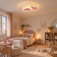 Lustre Enfant Double Nuage Rose - ambiance