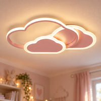Lustre Enfant Double Nuage Rose - zoom