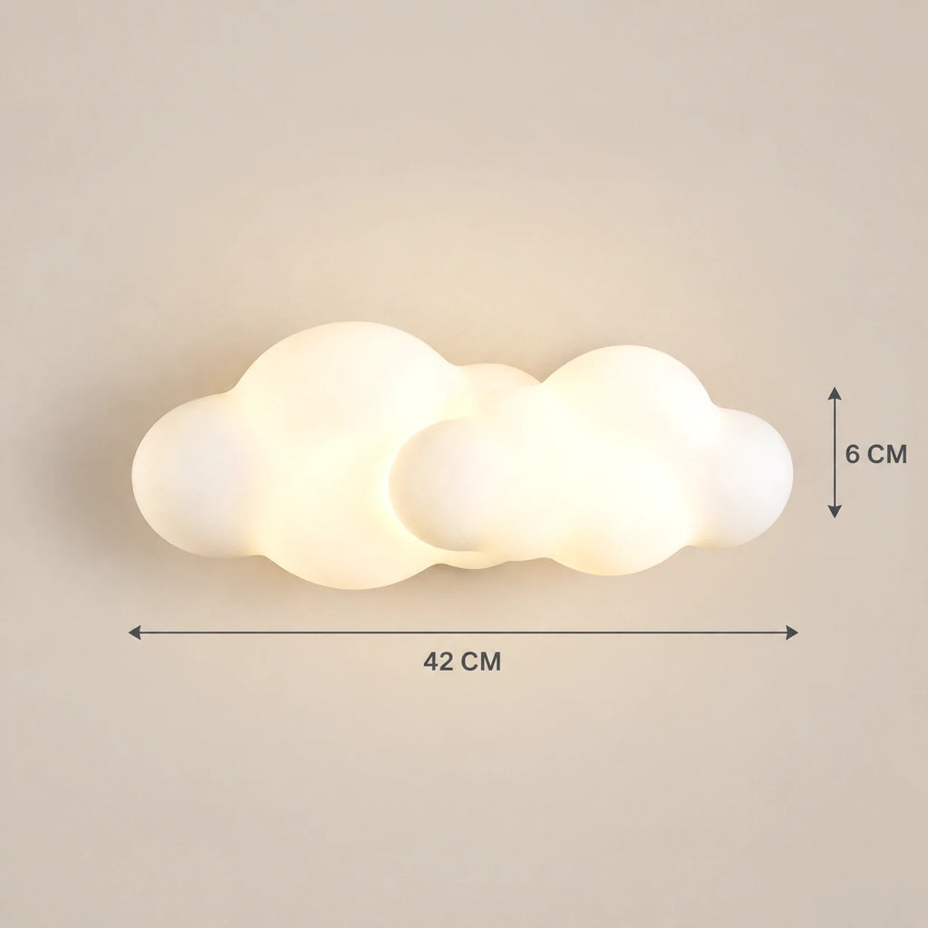 Lustre Enfant Double Nuage Blanc - dimensions