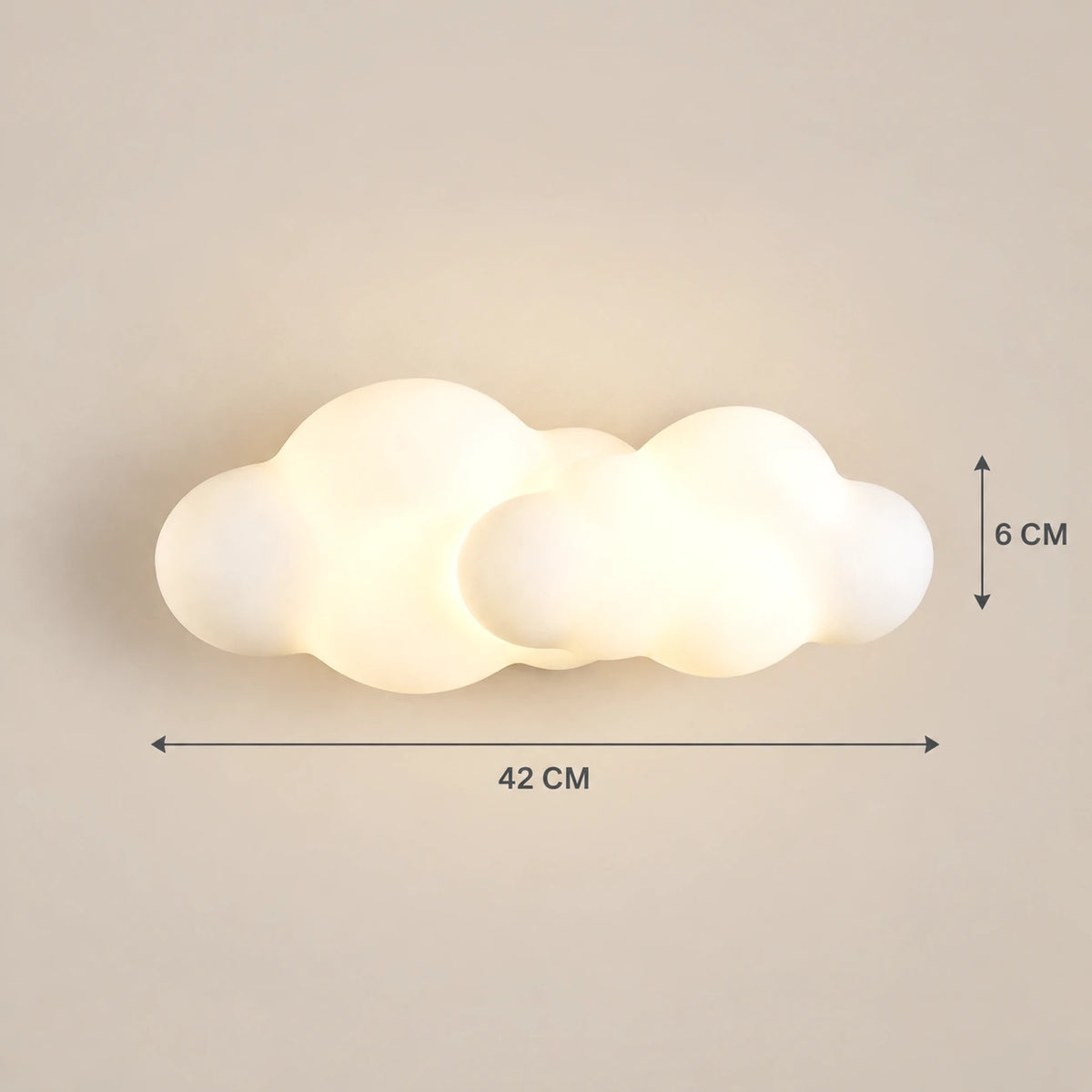 Lustre Enfant Double Nuage Blanc - dimensions