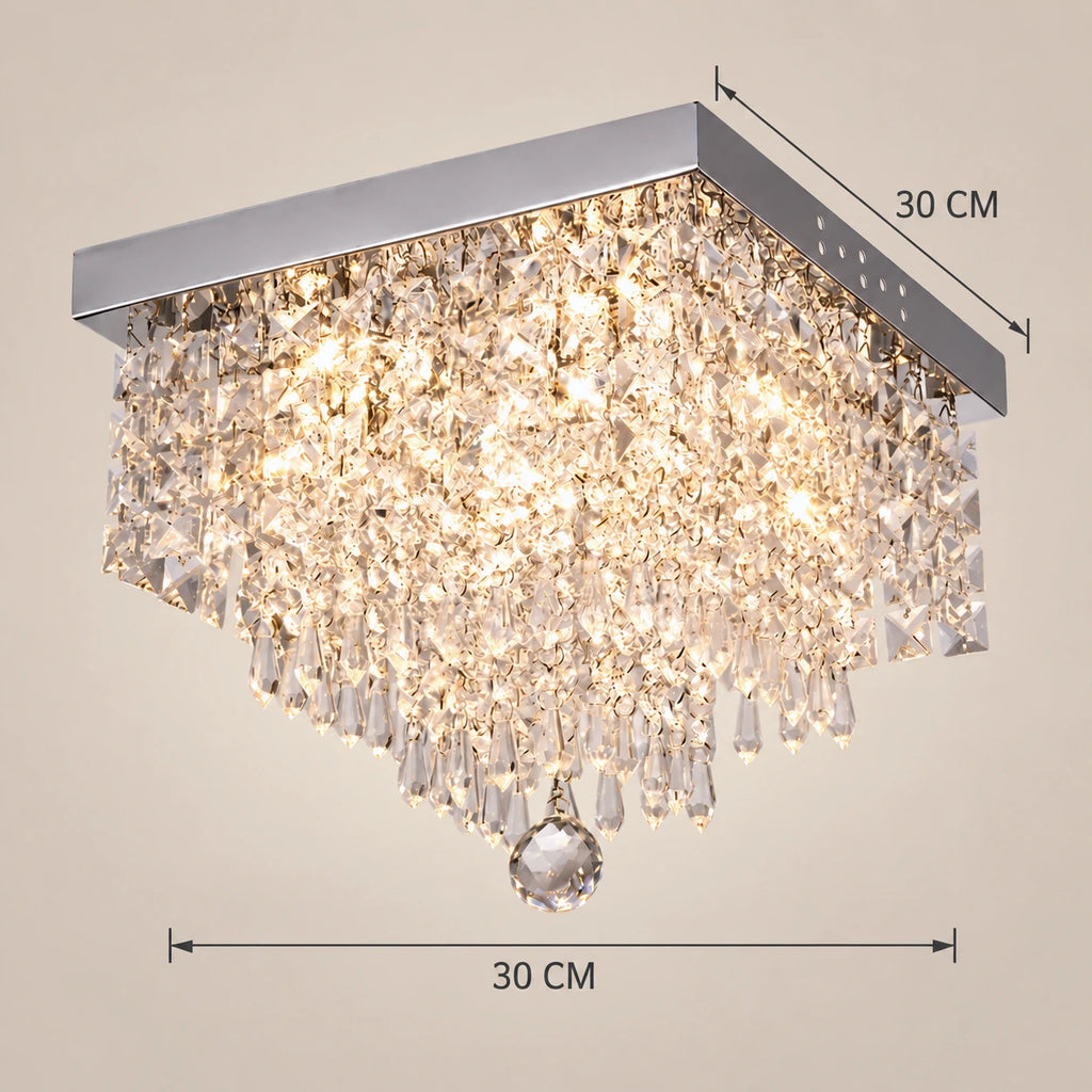 Lustre Moderne Cascade Cristal - dimensions