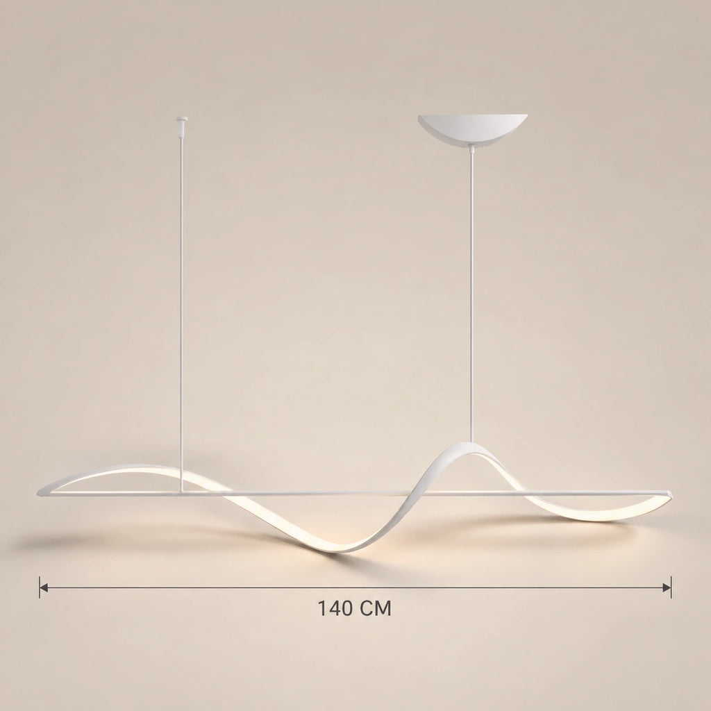 Lustre Salon Vague Blanc - dimensions