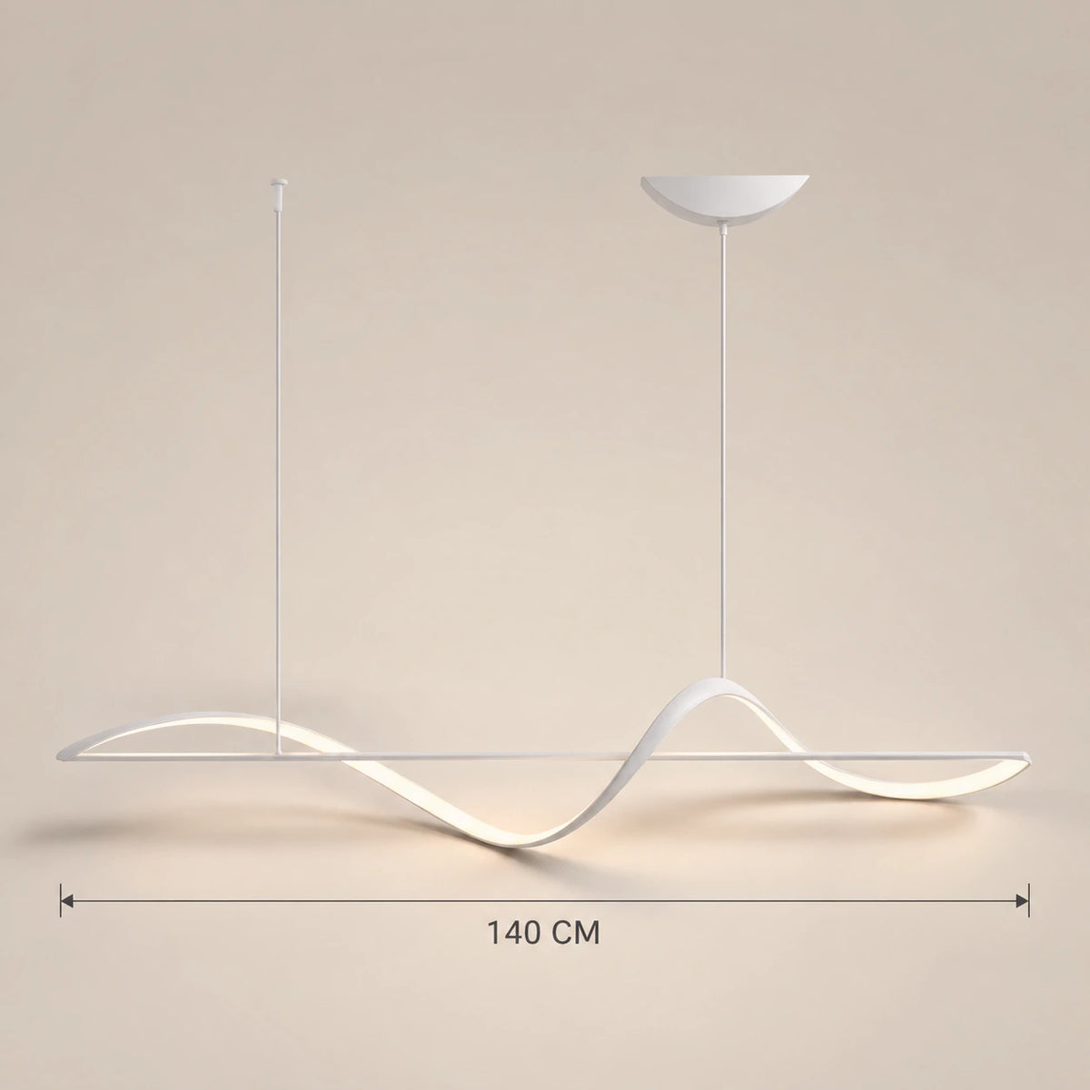 Lustre Salon Vague Blanc - dimensions