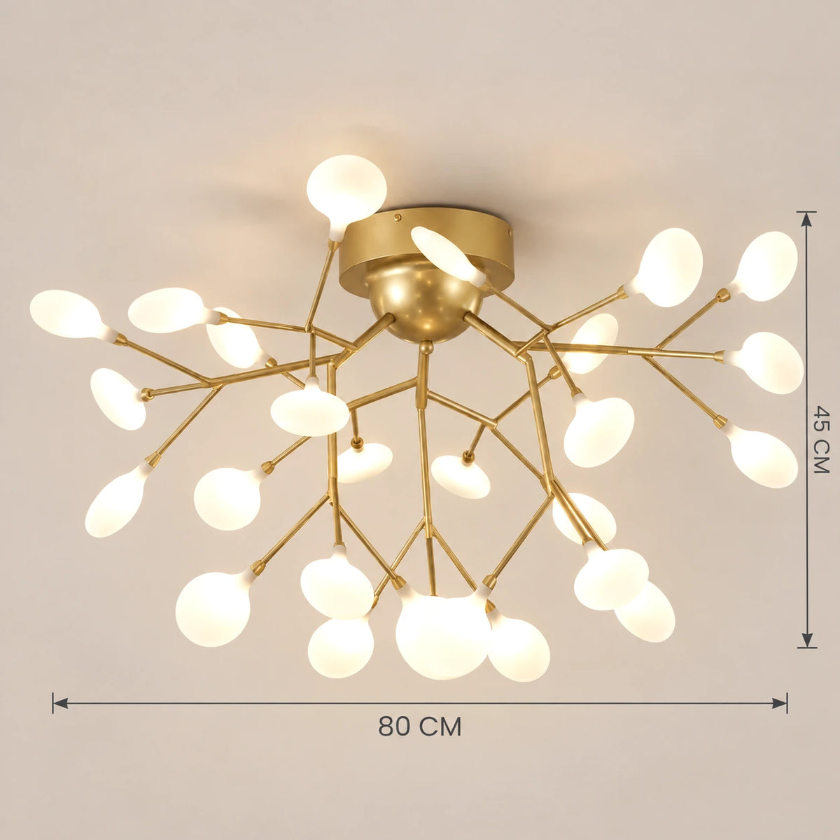 Lustre Salon Branche Dorée - dimensions