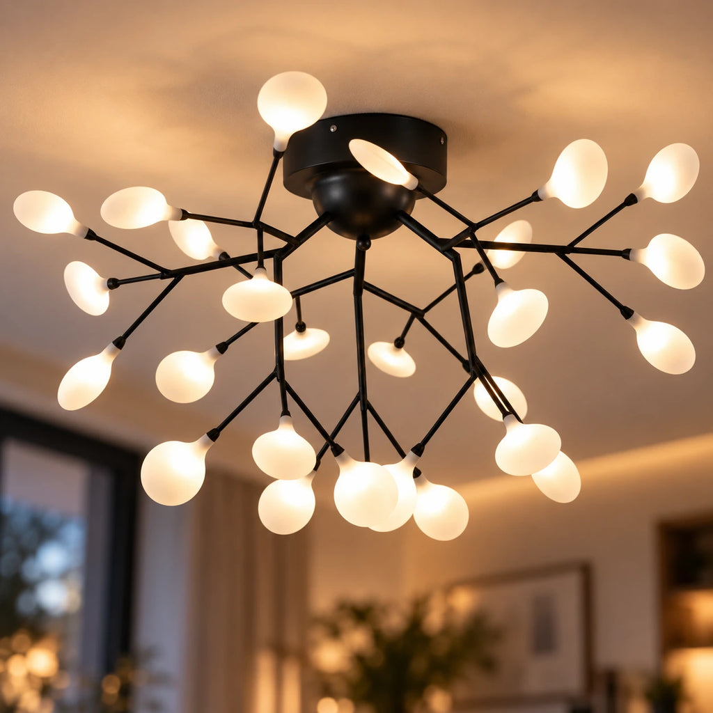 Lustre Salon Branche Noir - zoom