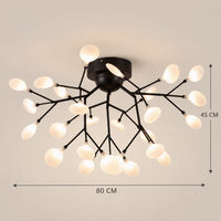 Lustre Salon Branche Noir - dimensions