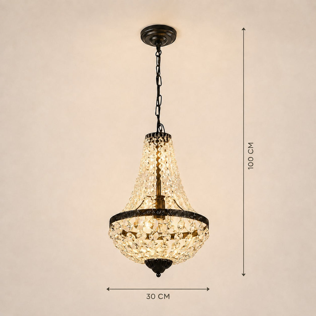Lustre Salon Chandelier Crystal - dimensions 30x100 cm