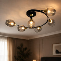 Lustre Chambre Courbe Noir - vue rapprochee