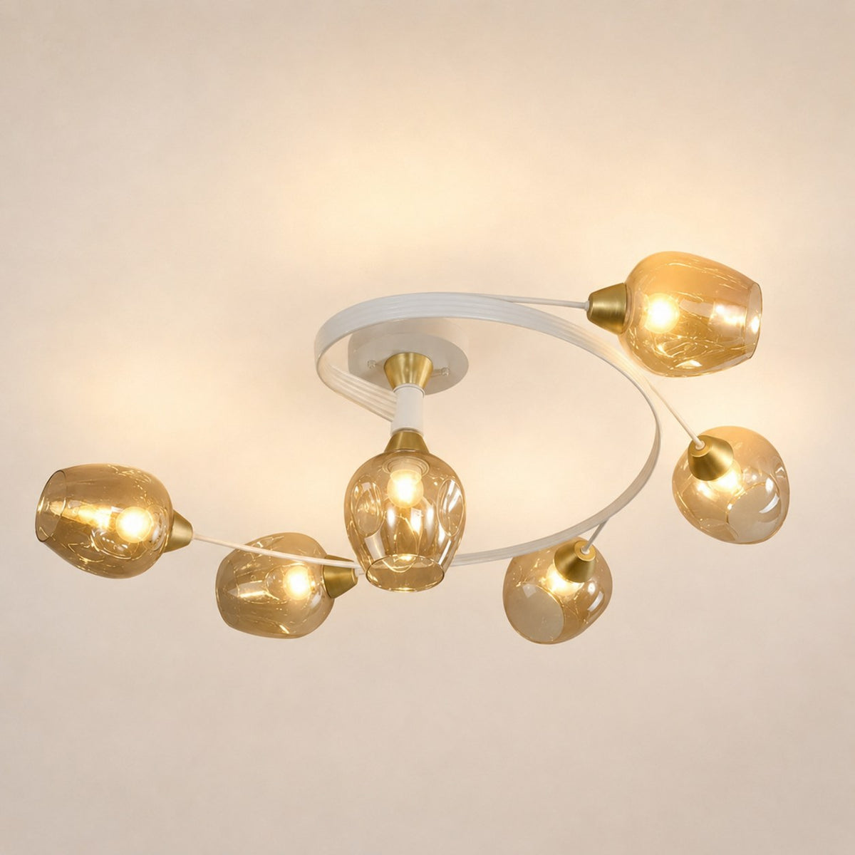 Lustre Chambre Courbe Blanc - packshot